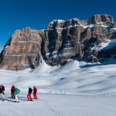Ski down the Lagazuoi, Dolomites Ski down the Lagazuoi, Dolomites