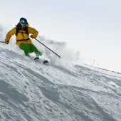 Off-piste skiing in the Dolomites