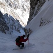 Canale Staunies off-piste skiing, Dolomites