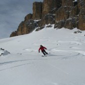 Off-Piste ski Sella Massif, Dolomites