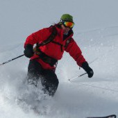 Off-piste skiing in the Dolomites