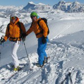 Off-piste skiing in the Dolomites