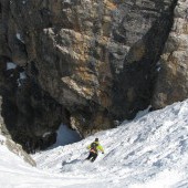 Off-piste skiing in the Dolomites
