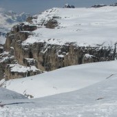 Dolomites skiing sella group