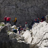 Rock climb in the Dolomites Rock climb in the Dolomites