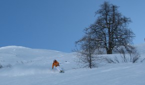 Off-piste skiing in the Dolomites