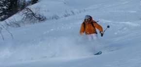 Off-piste skiing in the Dolomites