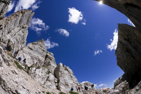Rock climb in the Dolomites