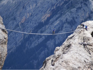 Via Ferrata Ivano Dibona Suspension Bridge Dolomite Mountains
